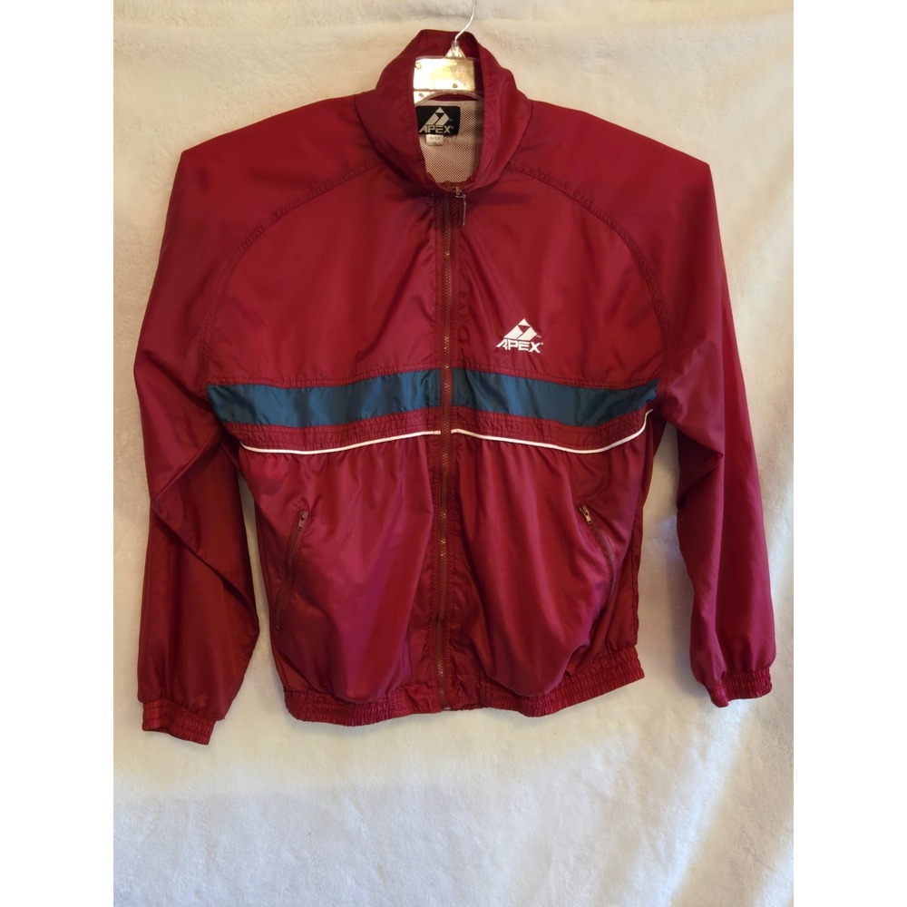 Apex North Face One Windbreaker Mens XL‎ Full Zip Red Lined Jacket
